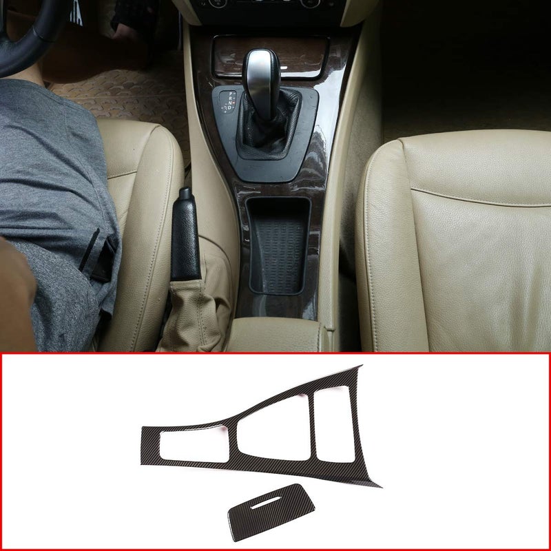 CHEYA ABS Carbon Fiber Center Console Gear Shift Frame Car Accessories for BMW E90 E92 2005-2012 3 Series Left Hand Drive (Carbon Fiber) - Image 1
